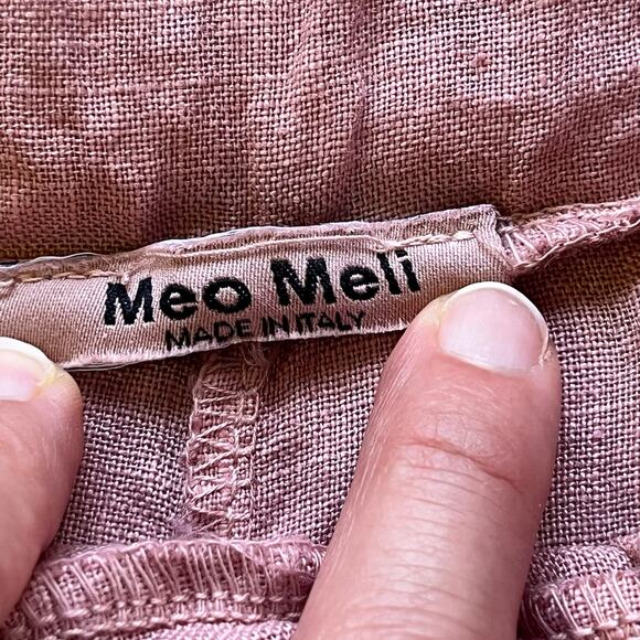 Meo Meli Women's PInk 100% Linen Pull On Shorts Size 26" Waist - Picture 5 of 6
